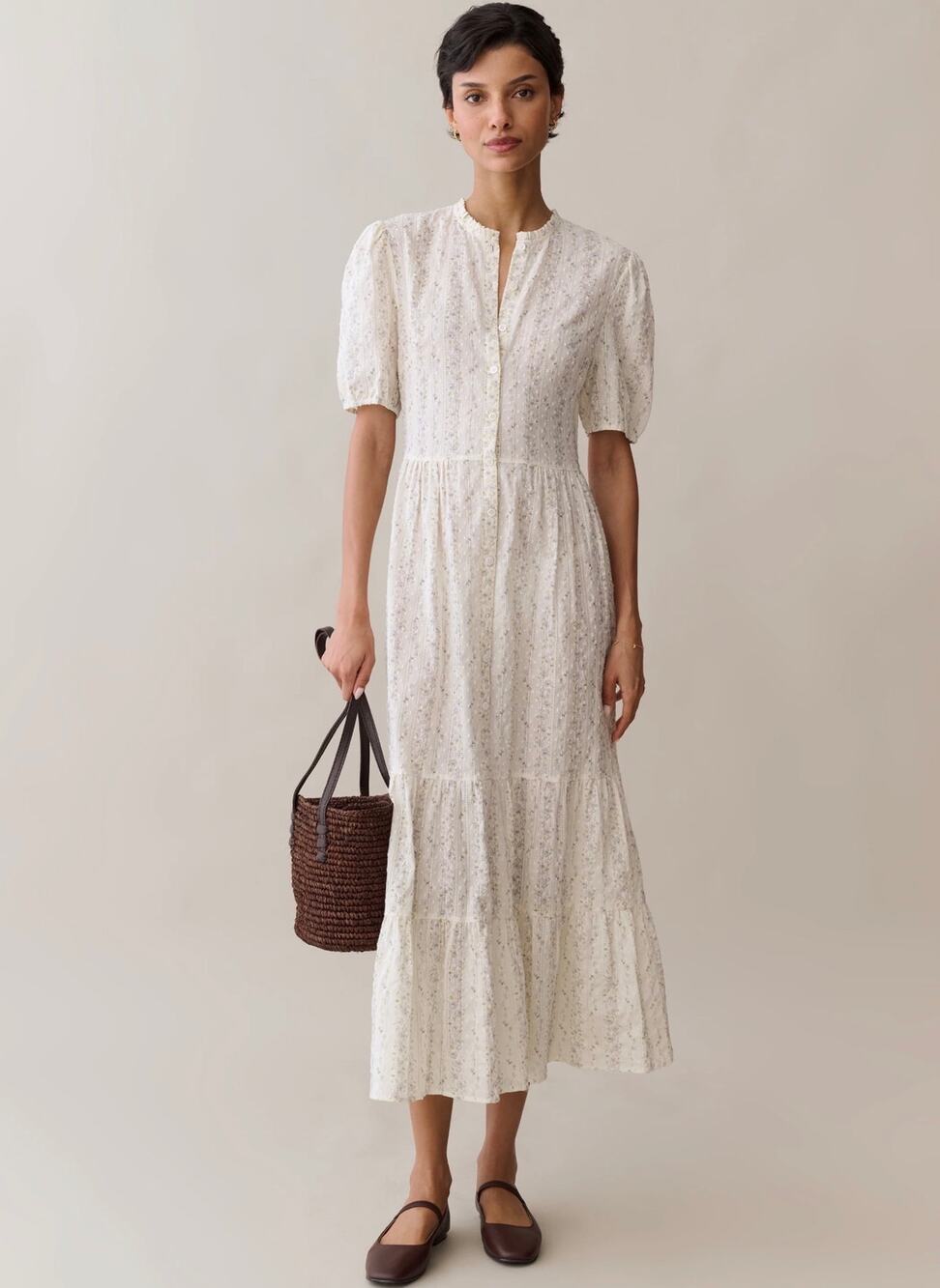 New sorella Jaz Cotton Dress wispy blue floral sz M $222